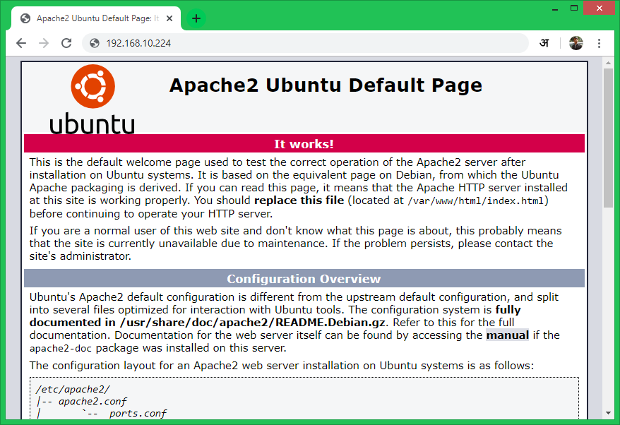 Install Apache2 on Ubuntu 18.04