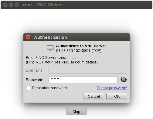 Connect vnc server