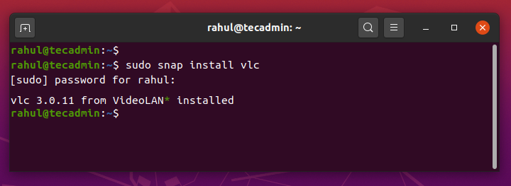 install vlc on ubuntu 20.04