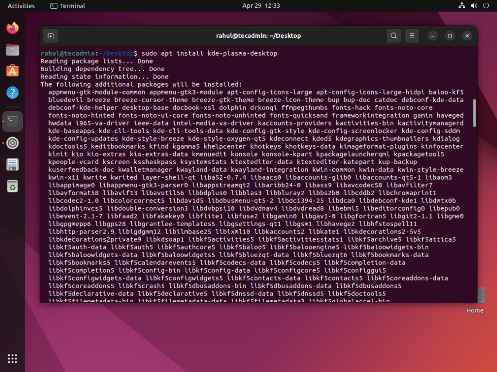 How to Install KDE Desktop Environment on Ubuntu