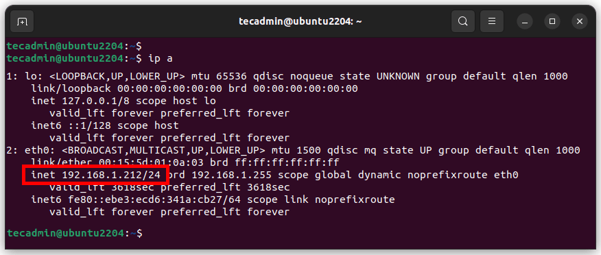 How to Check IP Address in Ubuntu 22.04 Command Line