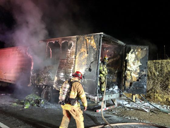 Commercial vehicle fire reported in Paso Robles