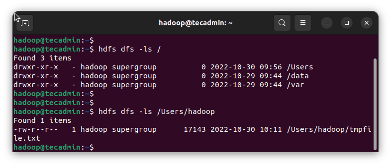 Creating Directory In HDFS And Copy Files (Hadoop)